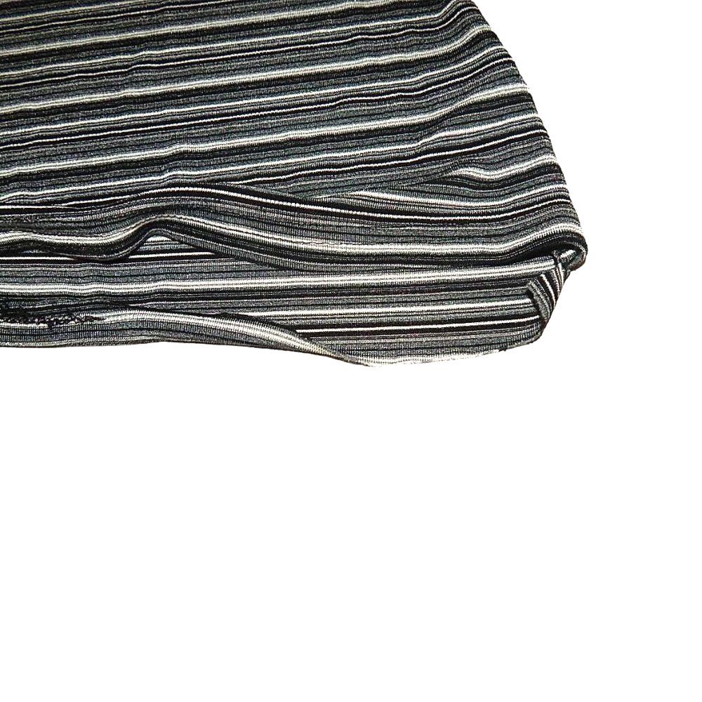 STAR CCC women's medium vintage gray black white stretchy striped blouse - Picture 6 of 6